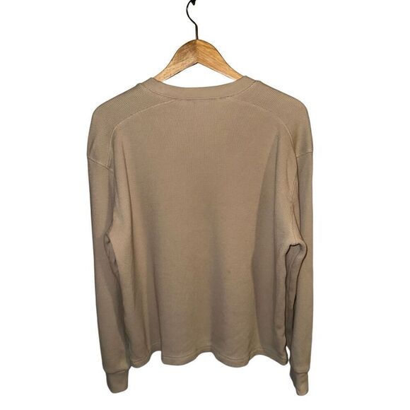 Aritzia TNA Bailey Long Sleeve Waffle Knit Shirt In Tan - Picture 6 of 12